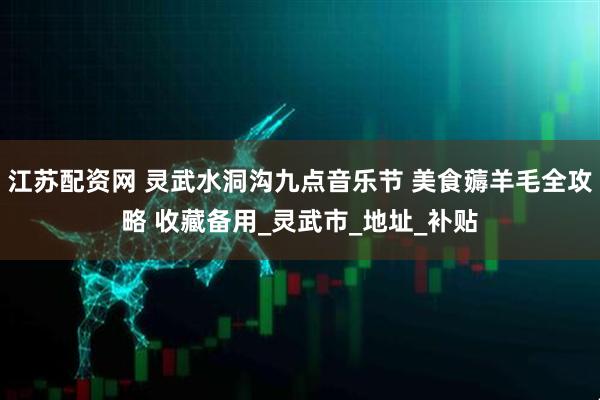 江苏配资网 灵武水洞沟九点音乐节 美食薅羊毛全攻略 收藏备用_灵武市_地址_补贴